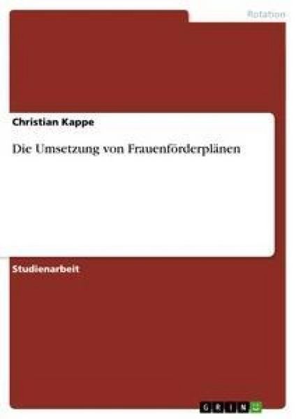 Produktbild: Die Umsetzung von Frauenf&ouml;rderpl&auml;nen