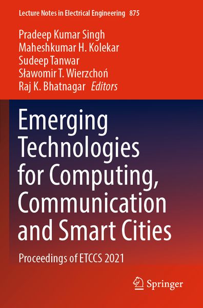 Produktbild: Emerging Technologies for Computing, Communication and Smart Cities