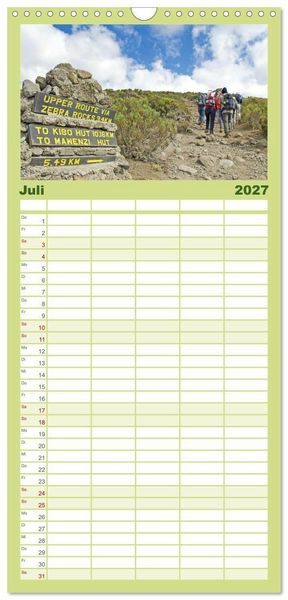 Produktbild: Familienplaner 2027 - Entdeckungen am Kilimandscharo mit 5 Spalten (Wandkalender, 21 x 45 cm) CALVENDO