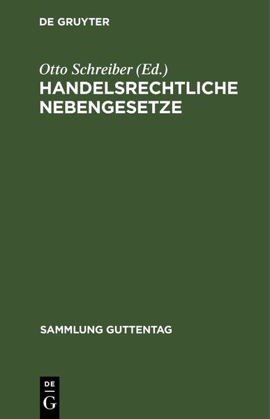 Produktbild: Handelsrechtliche Nebengesetze