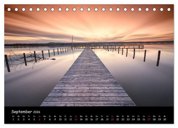 Produktbild: silent minutes - Lichtstimmungen im 5-Seen-Land (Tischkalender 2026 DIN A5 quer), CALVENDO Monatskalender