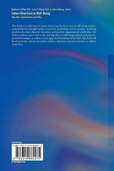 Produktbild: Future Directions in Well-Being