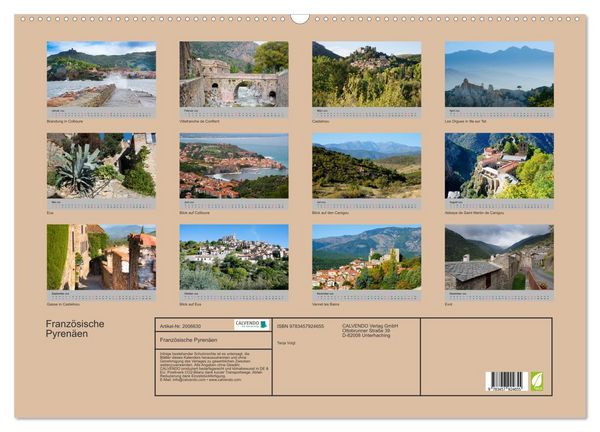 Produktbild: Franz&ouml;sische Pyren&auml;en (Wandkalender 2026 DIN A2 quer), CALVENDO Monatskalender