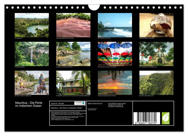 Produktbild: Mauritius - Die Perle im Indischen Ozean (Wandkalender 2026 DIN A4 quer), CALVENDO Monatskalender