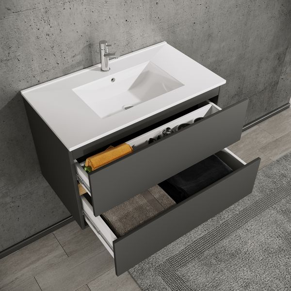 Produktbild: 4 tlg. Badm&ouml;bel-Set mit Waschbecken Cosila-I 81 cm