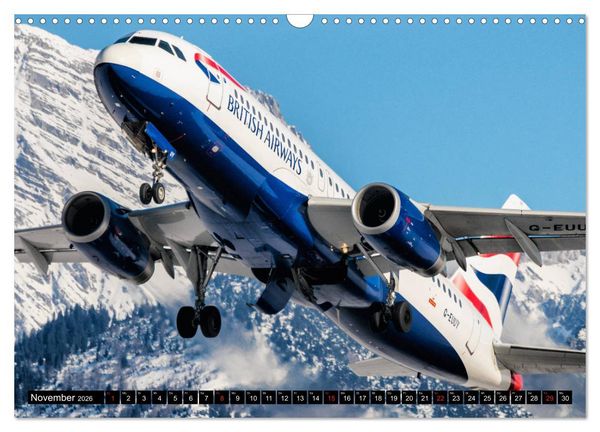 Produktbild: Flugzeugkalender 2026 (Wandkalender 2026 DIN A3 quer), CALVENDO Monatskalender