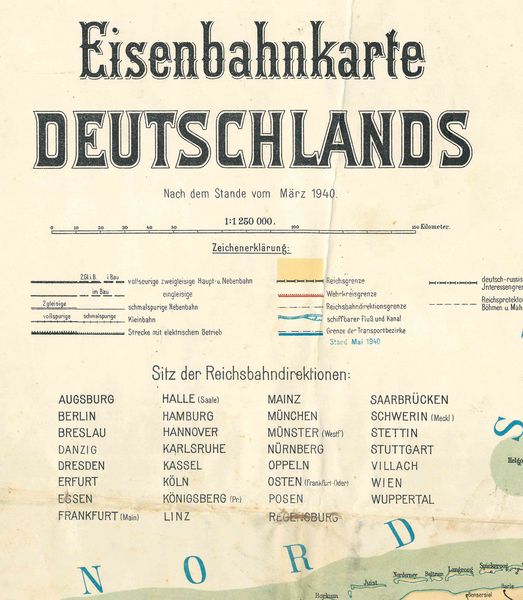 Produktbild: ATLAS DR M&auml;rz 1940 - Eisenbahnkarte Deutschland