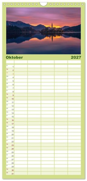Produktbild: Familienplaner 2027 - Leidenschaft Landschaften mit 5 Spalten (Wandkalender, 21 x 45 cm) CALVENDO