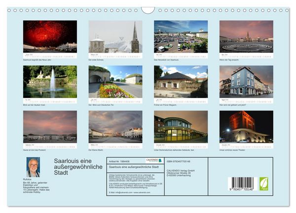 Produktbild: Saarlouis eine au&szlig;ergew&ouml;hnliche Stadt (Wandkalender 2026 DIN A3 quer), CALVENDO Monatskalender