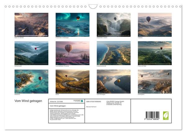 Produktbild: Vom Wind getragen (Wandkalender 2027 DIN A3 quer), CALVENDO Monatskalender