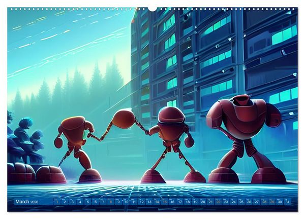 Produktbild: Robots (High Quality Premium Wall Calendar 2026 DIN A2 landscape),CALVENDO 12 Month Wall Calendar