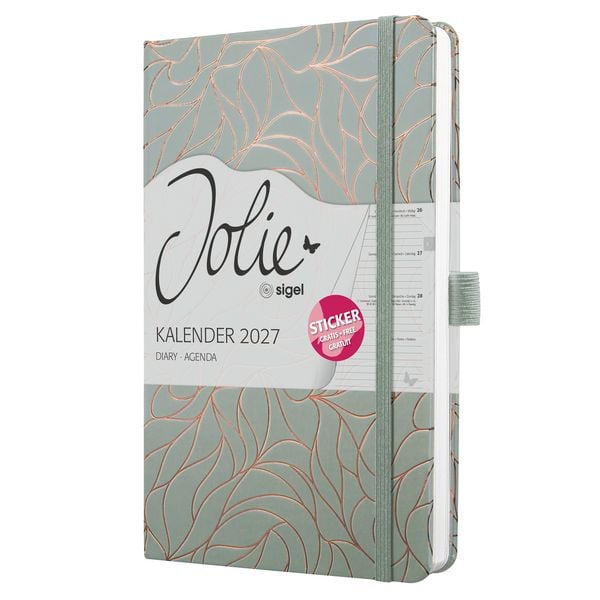 Produktbild: SIGEL 7J365 Wochenkalender Jolie 2027, ca. A5, , mintgr&uuml;n, kupfer