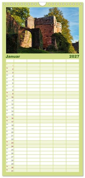 Produktbild: Familienplaner 2027 - Burg Wildenberg mit 5 Spalten (Wandkalender, 21 x 45 cm) CALVENDO