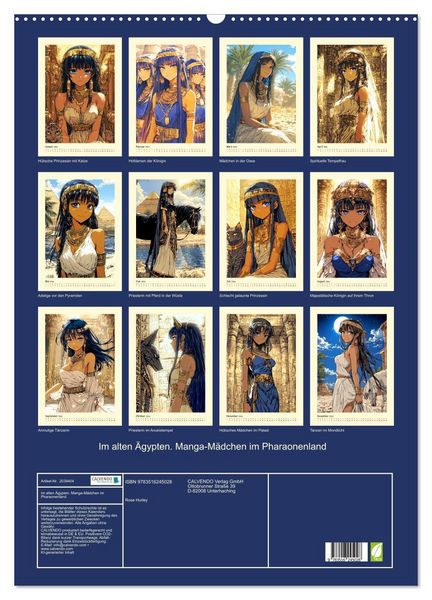 Produktbild: Im alten &Auml;gypten. Manga-M&auml;dchen im Pharaonenland (Wandkalender 2026 DIN A2 hoch), CALVENDO Monatskalender