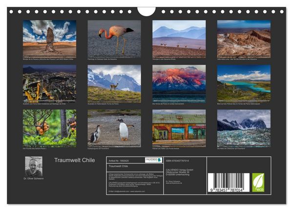 Produktbild: Traumwelt Chile (Wandkalender 2026 DIN A4 quer), CALVENDO Monatskalender