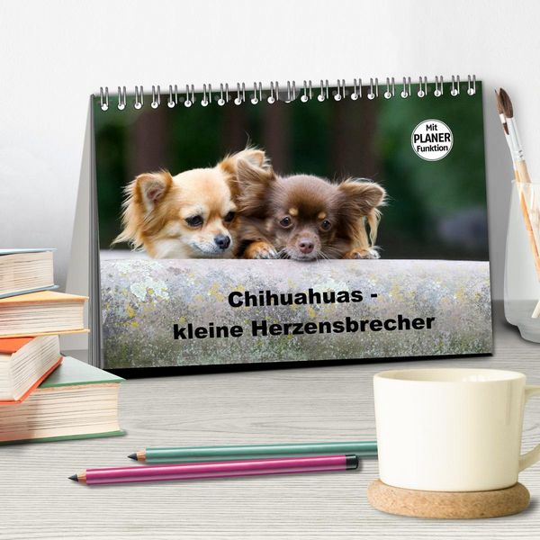 Produktbild: Chihuahuas - kleine Herzensbrecher (Tischkalender 2026 DIN A5 quer), CALVENDO Monatskalender