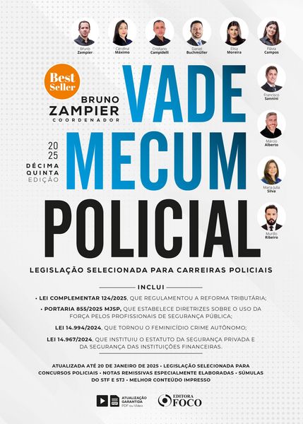 Produktbild: Vade Mecum Policial: Legisla&ccedil;&atilde;o Selecionada para Carreiras Policiais - 15 &ordf; Ed - 2025