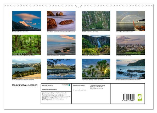 Produktbild: Beautiful Neuseeland (Wandkalender 2026 DIN A3 quer), CALVENDO Monatskalender