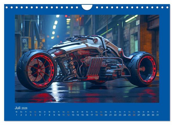 Produktbild: Zukunftsvisionen auf R&auml;dern - Dystopische Fahrzeuge (Wandkalender 2026 DIN A4 quer), CALVENDO Monatskalender