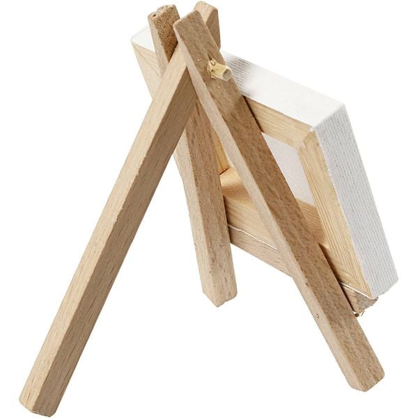 Produktbild: Creativ Company Mal-Leinwand Mini-Staffelei mit Leinwand, Wei&szlig;, , Gr&ouml;&szlig;e 8x6x1 cm, H 11,5 cm, B 8 cm, 1 Stk