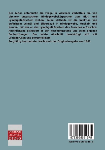 Produktbild: Die Lymphgef&auml;&szlig;e und ihre Beziehung zum Bindegewebe
