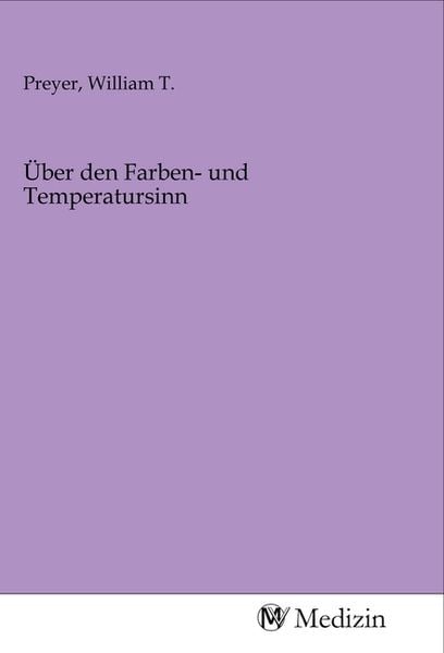 Produktbild: &Uuml;ber den Farben- und Temperatursinn