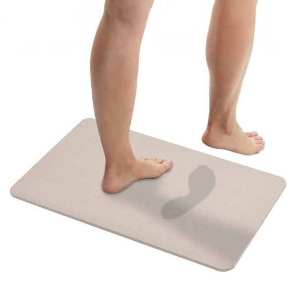Produktbild: Diatomit Badematte Mod. Simi Ecru, 60 x 39 cm, schnelltrocknend und rutschsicher