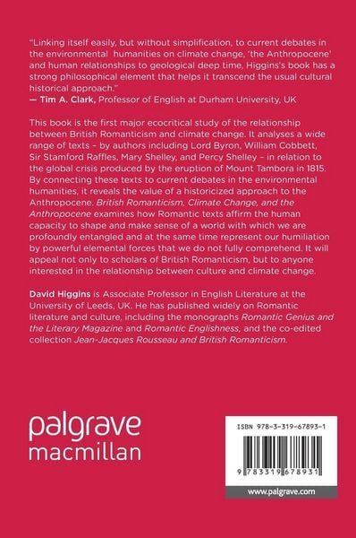 Produktbild: British Romanticism, Climate Change, and the Anthropocene