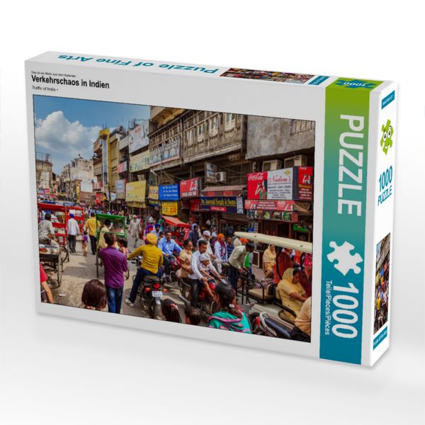 Produktbild: CALVENDO Puzzle Verkehrschaos in Indien | 1000 Teile Lege-Gr&ouml;&szlig;e 64x48cm Foto-Puzzle f&uuml;r gl&uuml;ckliche Stunden