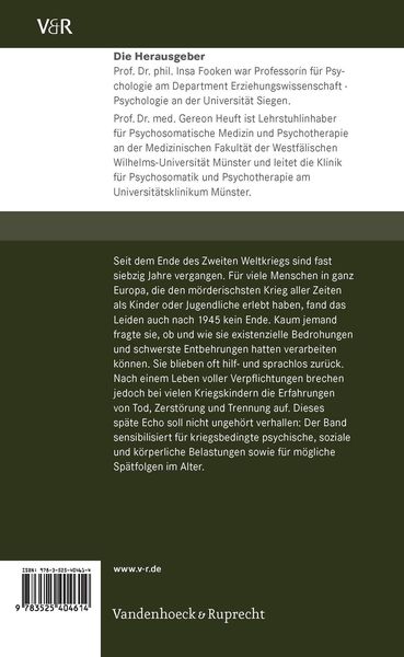 Produktbild: Das sp&auml;te Echo von Kriegskindheiten