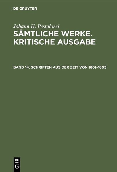Produktbild: Schriften aus der Zeit von 1801&ndash;1803