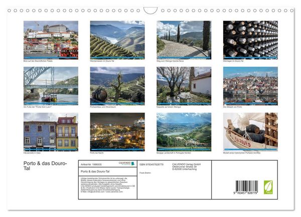 Produktbild: Porto & das Douro-Tal (Wandkalender 2026 DIN A3 quer), CALVENDO Monatskalender