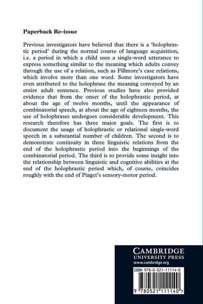 Produktbild: Single-Word Usage, Cognitive Development, and the Beginnings of Combinatorial Speech