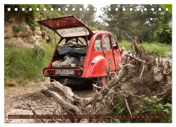 Produktbild: Citro&euml;n 2CV - Ente rot (Tischkalender 2025 DIN A5 quer), CALVENDO Monatskalender