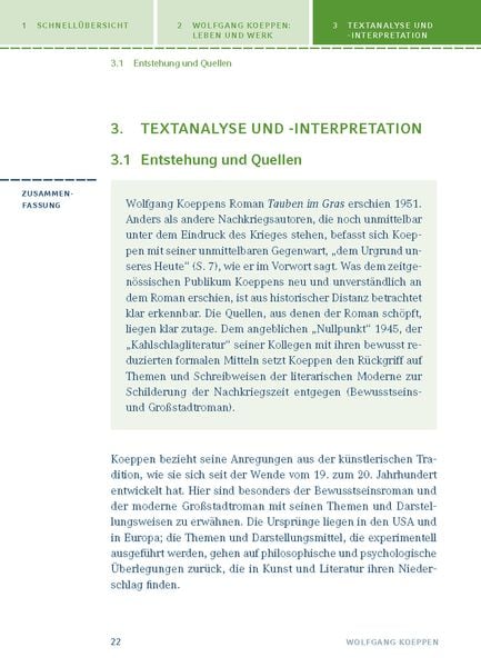 Tauben Im Gras Wolfgang Koeppen Tauben im Gras von Wolfgang Koeppen. - Geschichte Schulbuch - 978-3