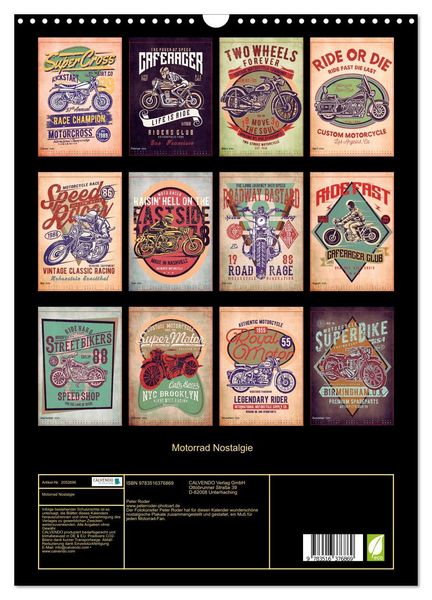 Produktbild: Motorrad Nostalgie (Wandkalender 2026 DIN A3 hoch), CALVENDO Monatskalender