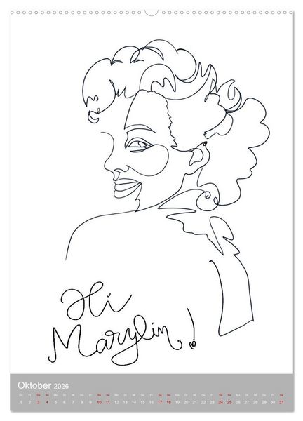 Produktbild: Line-Art Variationen (Wandkalender 2026 DIN A2 hoch), CALVENDO Monatskalender
