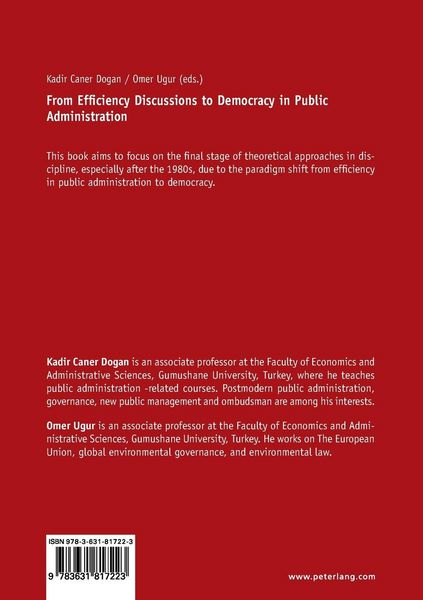 Produktbild: From Efficiency Discussions to Democracy in Public Administration: