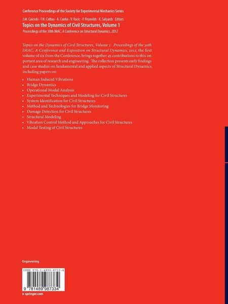 Produktbild: Topics on the Dynamics of Civil Structures, Volume 1