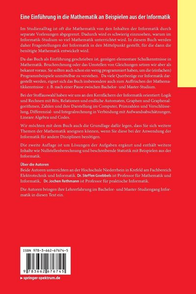 Produktbild: Eine Einführung in die Mathematik an Beispielen aus der Informatik