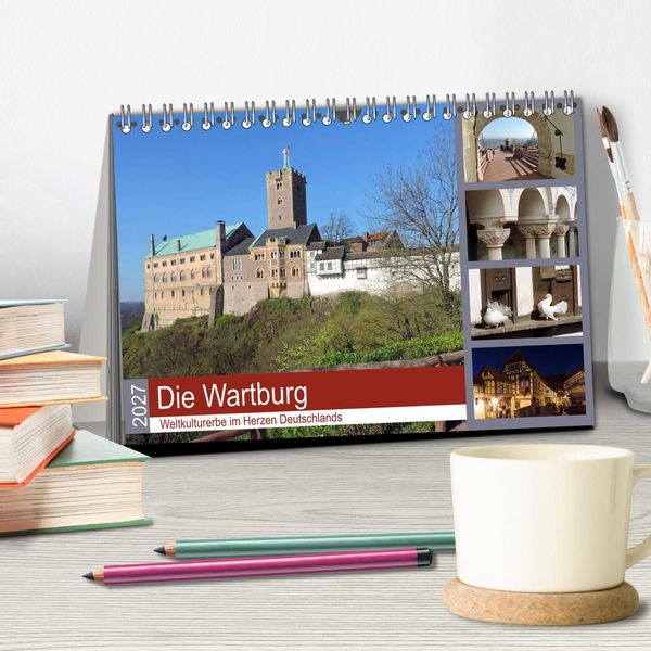 Produktbild: Die Wartburg - Weltkulturerbe im Herzen Deutschlands (Tischkalender 2027 DIN A5 quer), CALVENDO Monatskalender