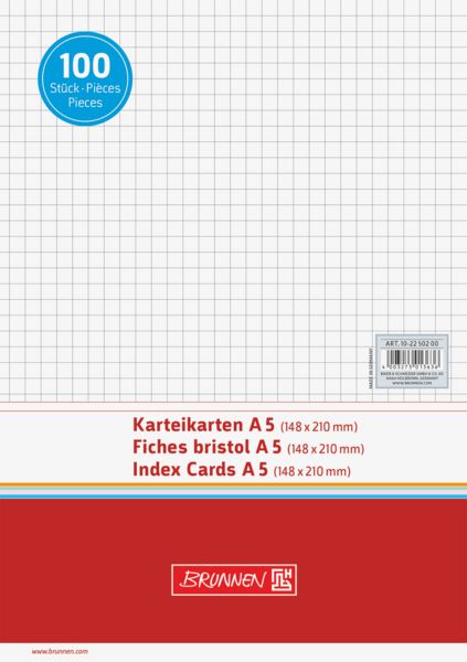 Produktbild: Brunnen Karteikarte A5 kar ws 100St