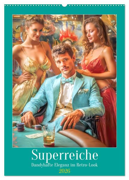 Produktbild: Superreiche - Dandyhafte Eleganz im Retro-Look (Wandkalender 2026 DIN A2 hoch), CALVENDO Monatskalender