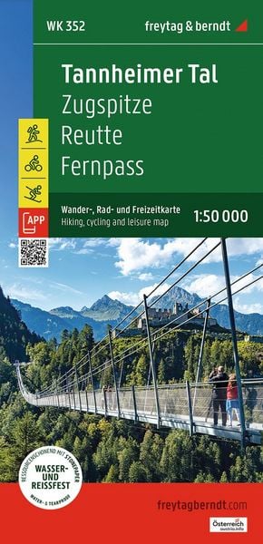 Produktbild: Freytag & berndt Wanderkarte WK 352 Tannheimer Tal, Zugspitze - Reutte - Fernpass 1:50.000