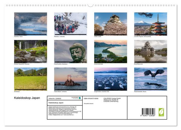 Produktbild: Kaleidoskop Japan (hochwertiger Premium Wandkalender 2026 DIN A2 quer), Kunstdruck in Hochglanz