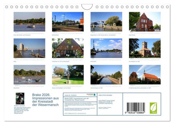 Produktbild: Brake 2026. Impressionen aus der Kreisstadt der Wesermarsch (Wandkalender 2026 DIN A4 quer), CALVENDO Monatskalender