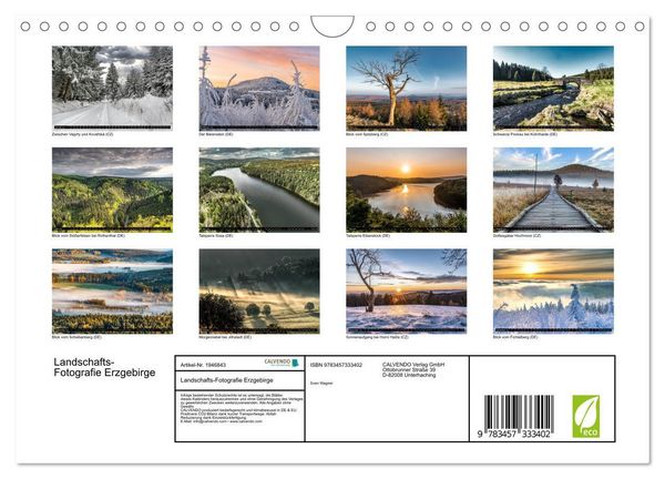 Produktbild: Landschafts-Fotografie Erzgebirge (Wandkalender 2026 DIN A4 quer), CALVENDO Monatskalender