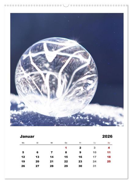 Produktbild: Frostige Seifenblasen (hochwertiger Premium Wandkalender 2026 DIN A2 hoch), Kunstdruck in Hochglanz