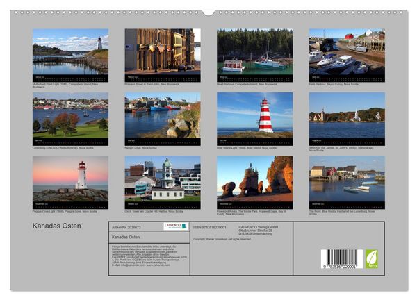Produktbild: Kanadas Osten (hochwertiger Premium Wandkalender 2026 DIN A2 quer), Kunstdruck in Hochglanz
