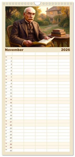 Produktbild: Familienplaner 2026 - Rudyard Kipling mit 5 Spalten (Wandkalender, 21 x 45 cm) CALVENDO